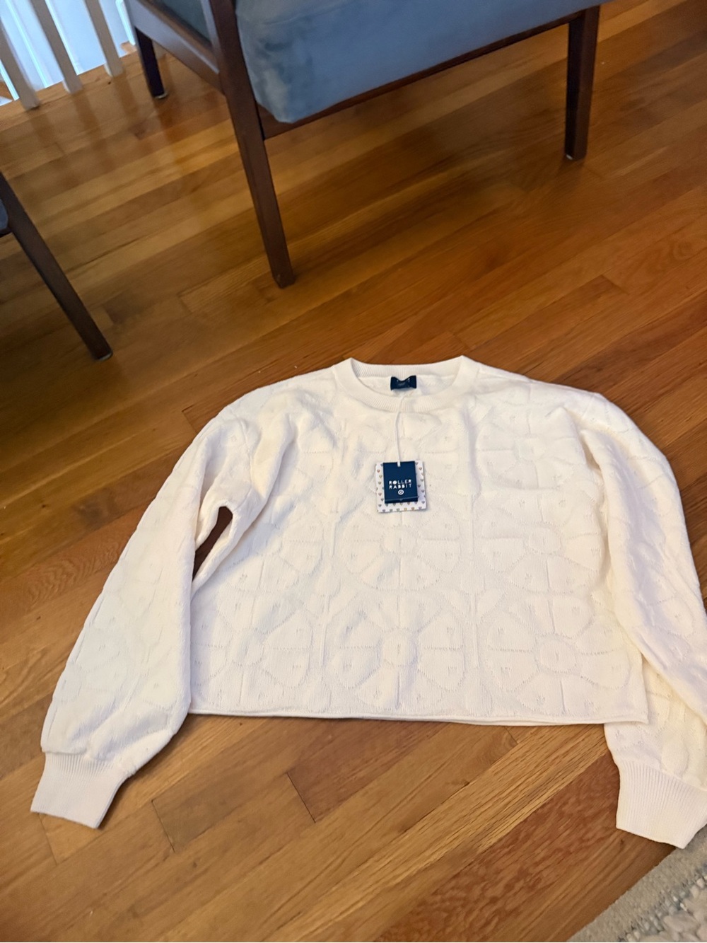 Roller Rabbit Cream Cable Crewneck Sweater